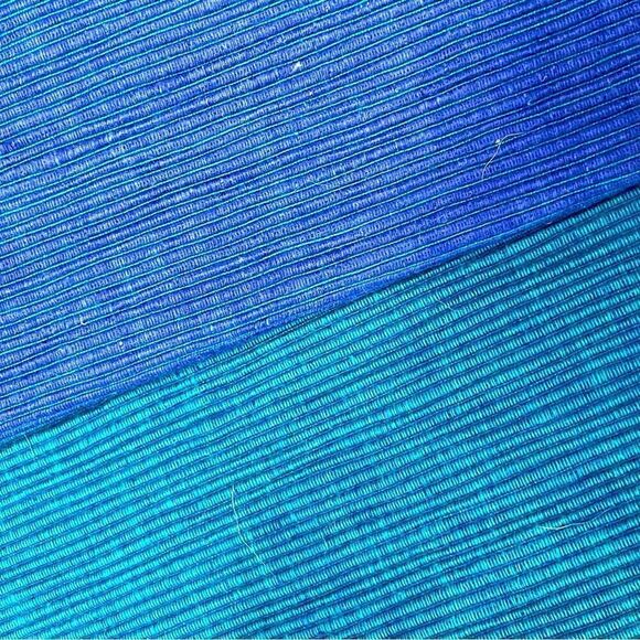 Crate & Barrel twilight blue royal teal woven placemat set of 4 reversible - Picture 1 of 6